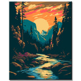 River in Yosemite Painting by Numbers - Shipping from DE
